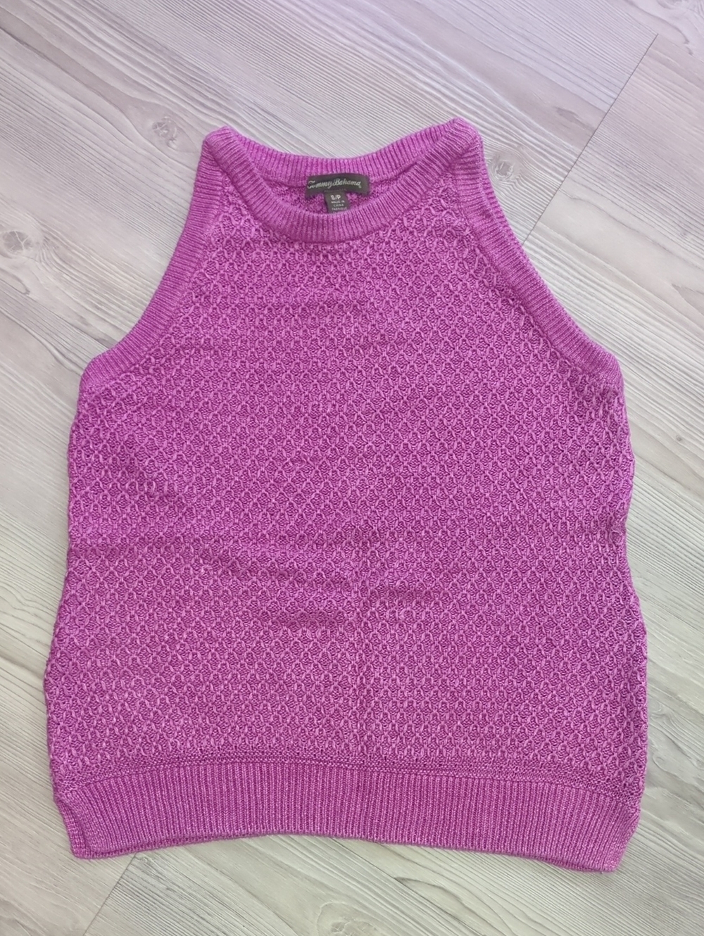Tommy Bahama 100% Linen Sleeveless Sweater Tank Pink Purple Size SP